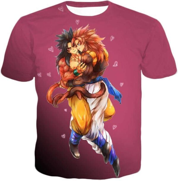 Dragon Ball Super DBZ Hoodie - Funny Super Saiyan 4 Art Gogeta X Goku Cute Pink Anime T-Shirt - T-Shirt