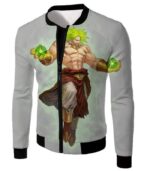 Dragon Ball Super DBZ Hoodie - Legendary Super Saiyan Broly Cool Action Promo White T-Shirt - Jacket