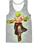 Dragon Ball Super DBZ Hoodie - Legendary Super Saiyan Broly Cool Action Promo White Hoodie - Tank Top