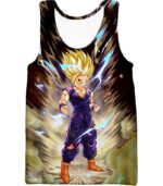 Dragon Ball Super DBZ Hoodie - Super Saiyan 2 Gohan Cell Saga Cool Graphic Action Zip Up Hoodie - Tank Top