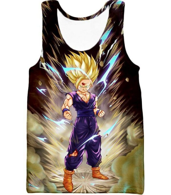 Dragon Ball Super DBZ Hoodie - Super Saiyan 2 Gohan Cell Saga Cool Graphic Action Hoodie - Tank Top