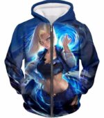 Dragon Ball Super Deadly Mecha Warrior Android 18 Graphic Hoodie - Zip Up Hoodie