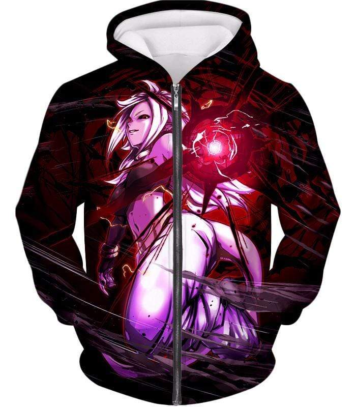 Dragon Ball Super Dragon Ball FighterZ Android 21 Graphic Action Zip Up Hoodie - DBZ Clothing Hoodie