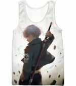 Dragon Ball Super Extremely Cool Future Trunks Graphic White Zip Up Hoodie - Tank Top