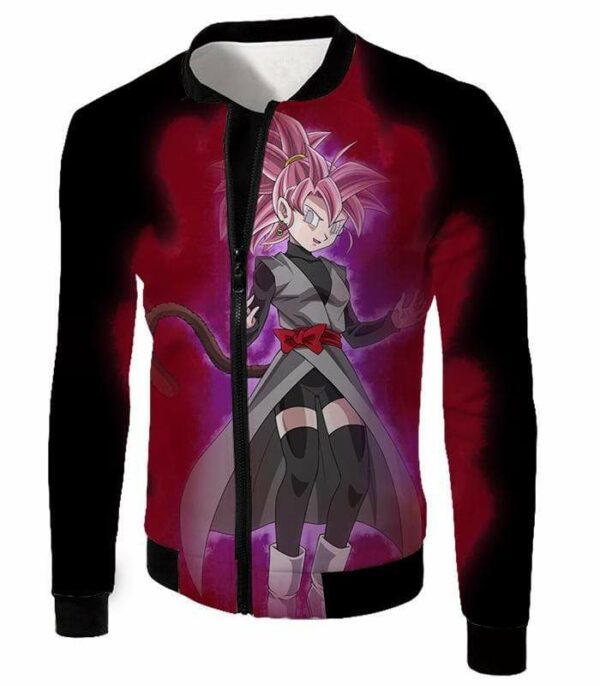 Dragon Ball Super Fan Art Female Zamasu Super Saiyan Rose Black Hoodie - Jacket