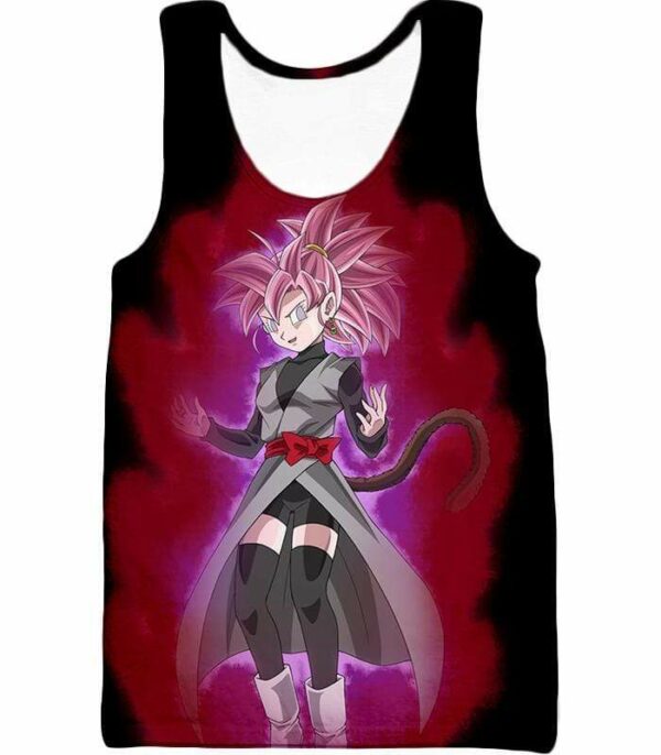 Dragon Ball Super Fan Art Female Zamasu Super Saiyan Rose Black Hoodie - Tank Top