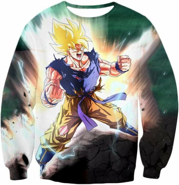 Dragon Ball Super Favourite Hero Goku Super Saiyan 2 Action Hoodie - Dragon Ball Super Hoodie - Sweatshirt