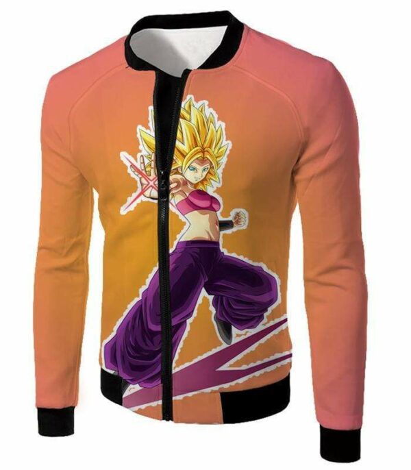 Dragon Ball Super Female Super Saiyan Caulifla Rose Hoodie - Jacket