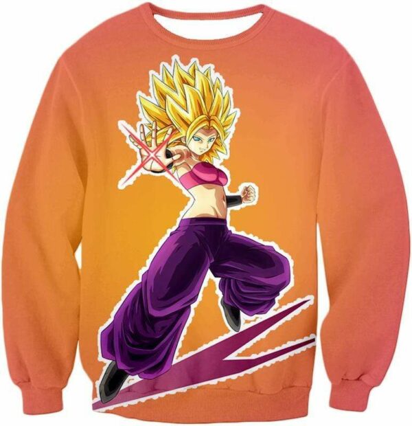 Dragon Ball Super Female Super Saiyan Caulifla Rose Hoodie - Sweatshirt