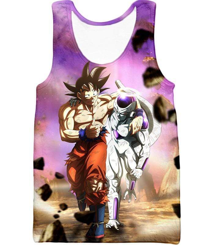 Dragon Ball Super Fighters Goku X Frieza Graphic Zip Up Hoodie - Dragon Ball Hoodie - Tank Top