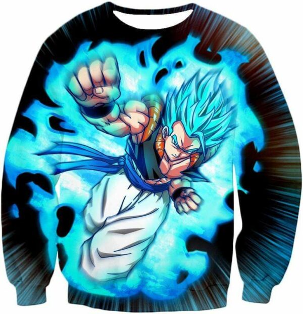 Dragon Ball Super Fusion Gogeta Super Saiyan Blue Cool Action Zip Up Hoodie - Sweatshirt