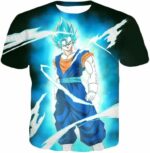 Dragon Ball Super Fusion Technique Vegito Super Saiyan Blue Cool Black Zip Up Hoodie - DBZ Clothing Hoodie - T-Shirt