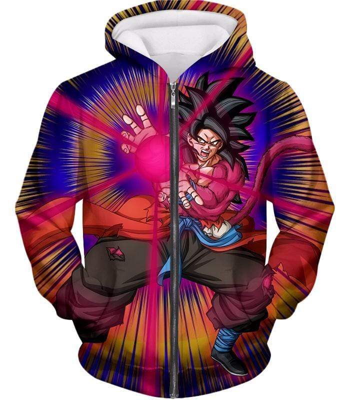 Dragon Ball Super Goku Super Saiyan 4 Action Zip Up Hoodie - Dragon Ball Z Hoodie