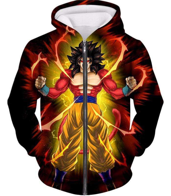 Dragon Ball Super Goku Super Saiyan 4 Power Black Zip Up Hoodie