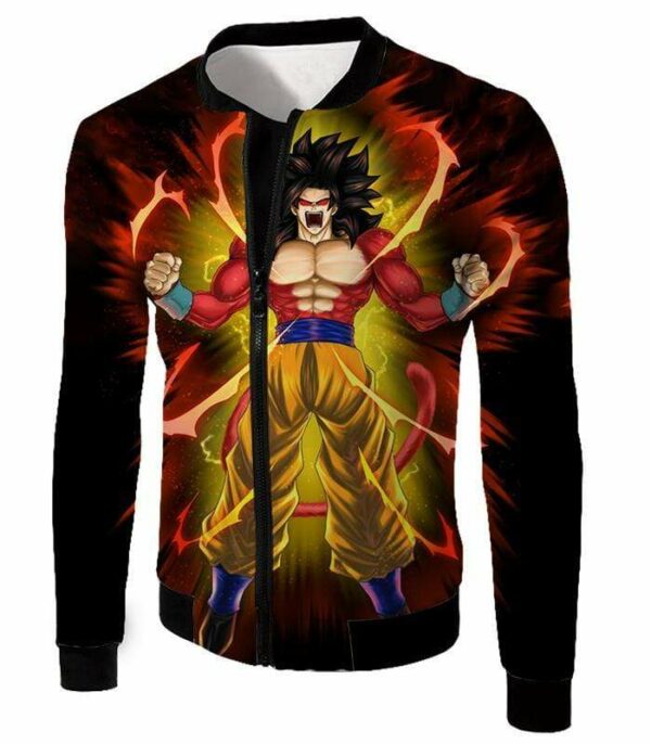 Dragon Ball Super Goku Super Saiyan 4 Power Black Zip Up Hoodie - Jacket