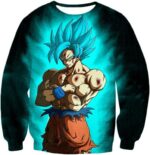 Dragon Ball Super Goku Super Saiyan Blue Cool Godly Form Zip Up Hoodie - Sweatshirt