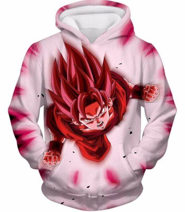 Dragon Ball Super Goku Super Saiyan God Power White Zip Up Hoodie - Hoodie