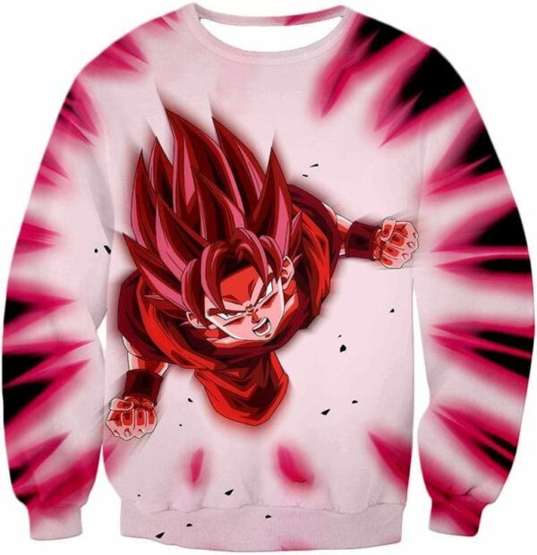 Dragon Ball Super Goku Super Saiyan God Power White Zip Up Hoodie - Sweatshirt