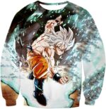 Dragon Ball Super Goku Super Saiyan White Graphic Zip Up Hoodie - Sweatshirt