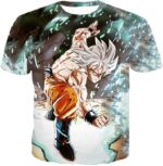 Dragon Ball Super Goku Super Saiyan White Graphic Zip Up Hoodie - T-Shirt