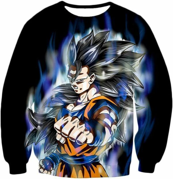 Dragon Ball Super Goku Ultra Instinct Super Saiyan 3 Black Zip Up Hoodie - Sweatshirt