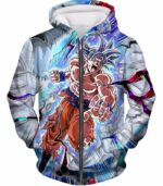 Dragon Ball Super Hero Super Saiyan White Goku Action Hoodie - Dragon Ball Hoodie - Zip Up Hoodie