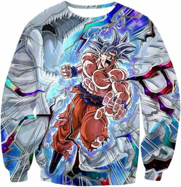 Dragon Ball Super Hero Super Saiyan White Goku Action Zip Up Hoodie - Dragon Ball Hoodie - Sweatshirt