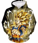 Dragon Ball Super Incredible Fighter Goku Super Saiyan 3 Graphic Black Hoodie - Hoodie