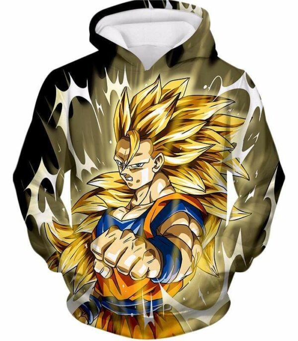 Dragon Ball Super Incredible Fighter Goku Super Saiyan 3 Graphic Black Hoodie - Hoodie