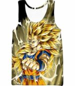 Dragon Ball Super Incredible Fighter Goku Super Saiyan 3 Graphic Black Hoodie - Tank Top