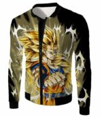 Dragon Ball Super Incredible Fighter Goku Super Saiyan 3 Graphic Black Hoodie - Jacket