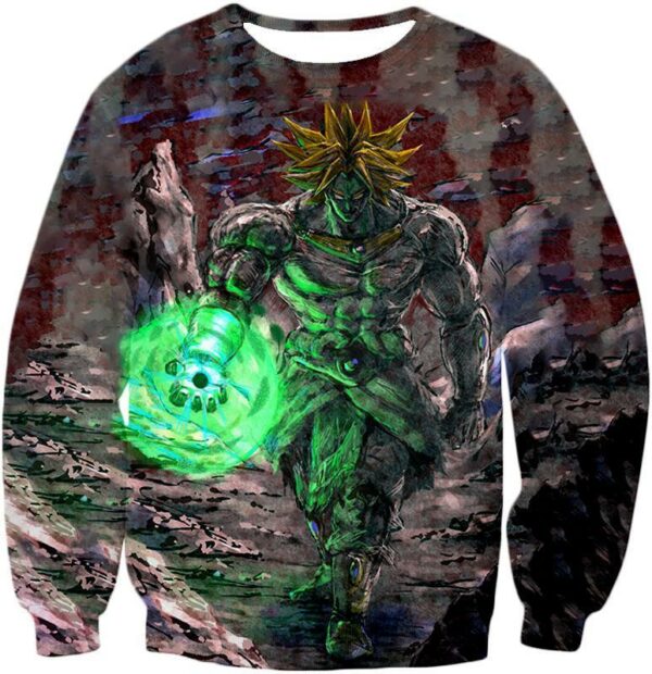 Dragon Ball Super Incredible Power Legendary Super Saiyan Broly Cool Blur Graphic Hoodie - Sweatshirt