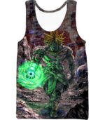 Dragon Ball Super Incredible Power Legendary Super Saiyan Broly Cool Blur Graphic Zip Up Hoodie - Tank Top