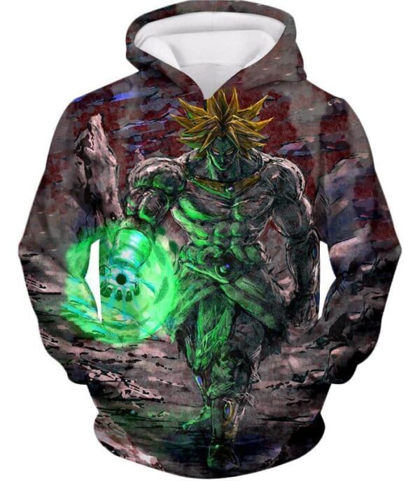 Dragon Ball Super Incredible Power Legendary Super Saiyan Broly Cool Blur Graphic Zip Up Hoodie - Hoodie