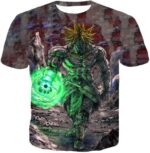 Dragon Ball Super Incredible Power Legendary Super Saiyan Broly Cool Blur Graphic Zip Up Hoodie - T-Shirt