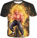 Dragon Ball Super Incredible Warrior Goku Super Saiyan 3 Cool Black Zip Up Hoodie - T-Shirt