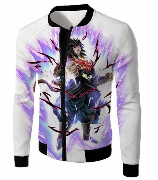 Dragon Ball Super Legendary Saiyan Warrior Broly Ultra Instinct Action Cool White Zip Up Hoodie - Dragon Ball Super Hoodie - Jacket