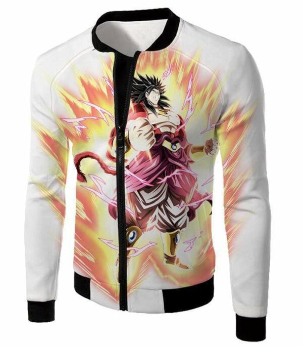 Dragon Ball Super Legendary Saiyan Warrior Broly Ultra Instinct Rising White Hoodie - DBZ Clothing Hoodie - Jacket