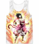 Dragon Ball Super Legendary Saiyan Warrior Broly Ultra Instinct Rising White Zip Up Hoodie - DBZ Clothing Hoodie - Tank Top