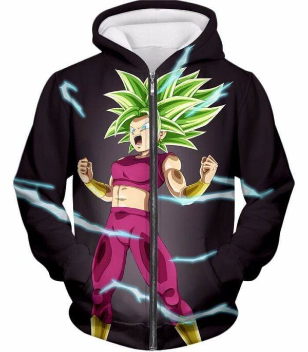 Dragon Ball Super Legendary Super Saiyan Kale Cool Black Hoodie - DBZ Clothing Hoodie - Zip Up Hoodie