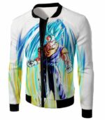 Dragon Ball Super Powerful Fusion Warrior Vegito Super Saiyan Blue White Hoodie - Jacket