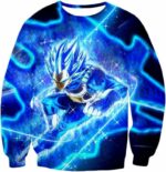 Dragon Ball Super Prince Vegeta Super Saiyan Blue Ultimate Anime Graphic Action Zip Up Hoodie - DBZ Hoodie - Sweatshirt