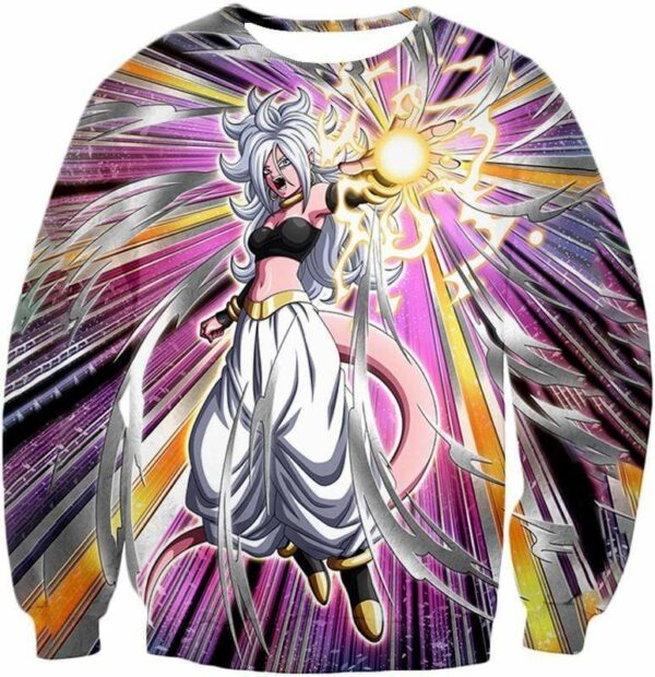 Dragon Ball Super Pure Evil Android 21 Action Zip Up Hoodie - Dragon Ball Hoodie - Sweatshirt