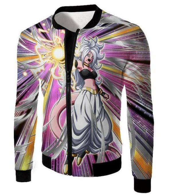 Dragon Ball Super Pure Evil Android 21 Action Zip Up Hoodie - Dragon Ball Hoodie - Jacket