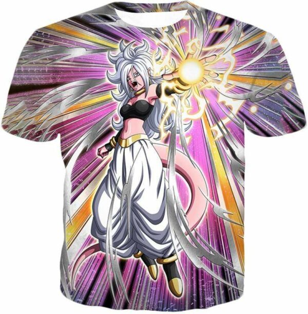 Dragon Ball Super Pure Evil Android 21 Action Zip Up Hoodie - Dragon Ball Hoodie - T-Shirt