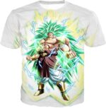 Dragon Ball Super Rising Power Legendary Super Saiyan 3 Broly White Hoodie - T-Shirt