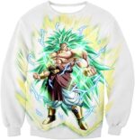 Dragon Ball Super Rising Power Legendary Super Saiyan 3 Broly White Hoodie - Sweatshirt