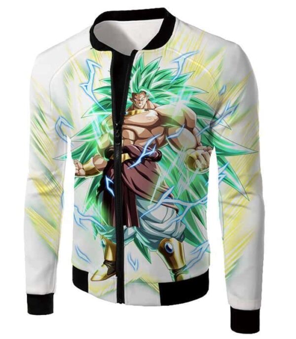 Dragon Ball Super Rising Power Legendary Super Saiyan 3 Broly White Hoodie - Jacket