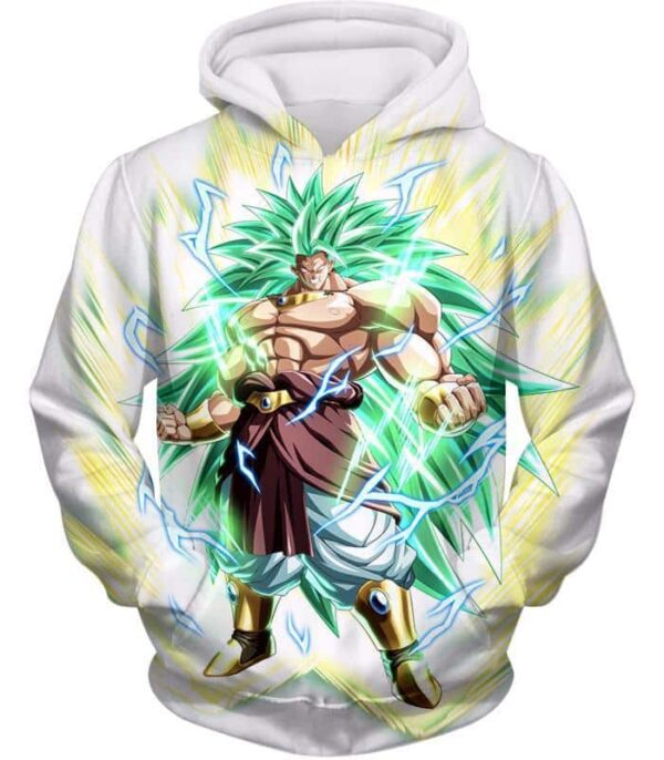 Dragon Ball Super Rising Power Legendary Super Saiyan 3 Broly White Hoodie - Hoodie