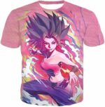 Dragon Ball Super Saiyan Caulifla Cool Action Pink Hoodie - Dragon Ball Hoodie - T-Shirt